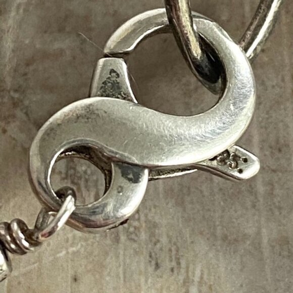 Sterling Silver 925 Triple Strand Peacock Pearl Hematite & Chain Necklace 17.5" - Picture 9 of 16